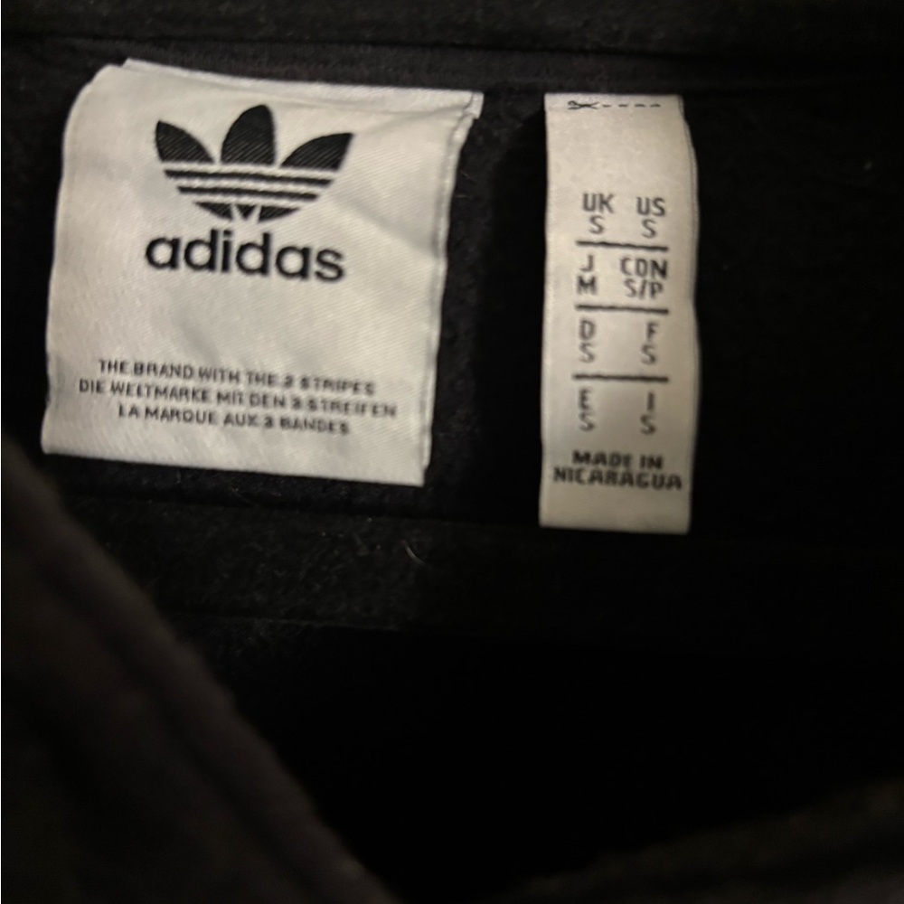 Adidas Black Valentines Hoodie with Blue Heart and Pink Lettering - Picture 4 of 6